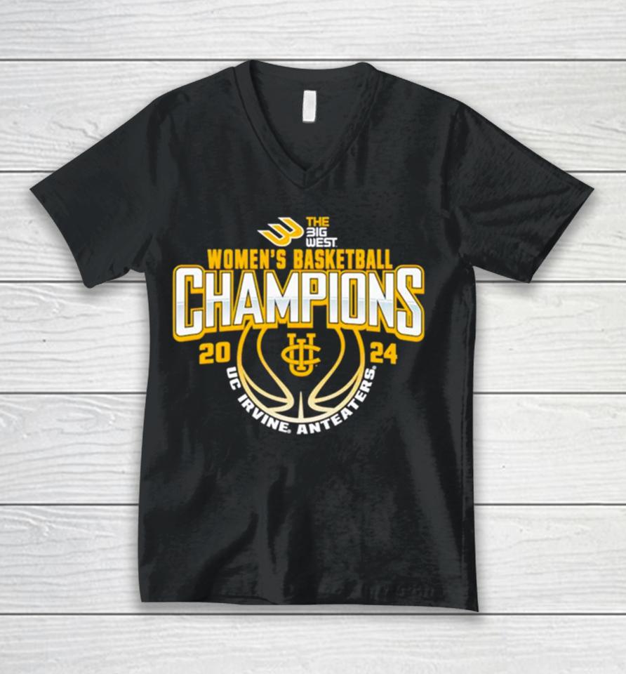 Uc Irvine Anteaters 2024 Big West Women’s Basketball Conference Tournament Champions Unisex V-Neck T-Shirt