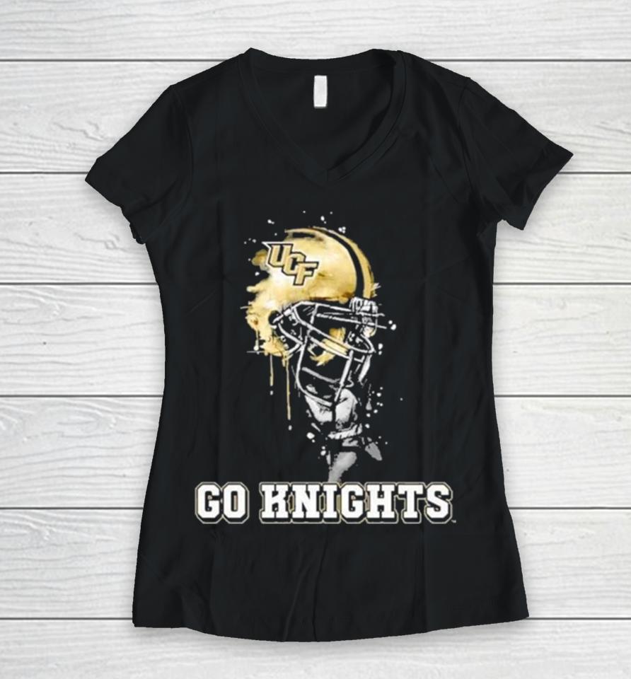 Ucf Knights Go Knights Rising Helmet Women V-Neck T-Shirt