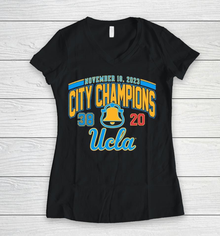 Ucla Bruins 2023 Rivalry Victory City Champions Women V-Neck T-Shirt