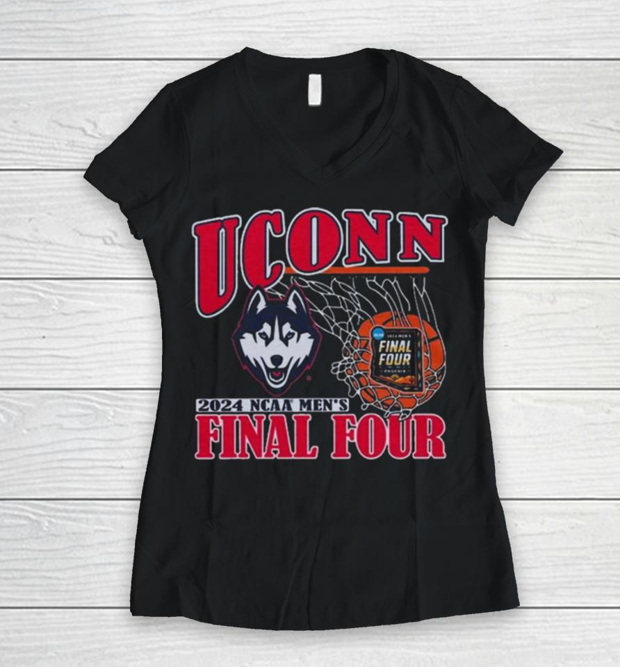 Uconn 2024 Men’s Basketball Final Four Women V-Neck T-Shirt