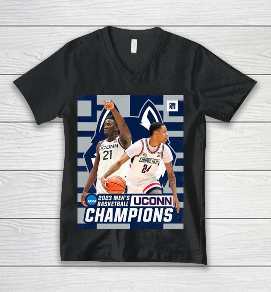 Uconn Huskies 2023 Men’s Basketball Champions Unisex V-Neck T-Shirt