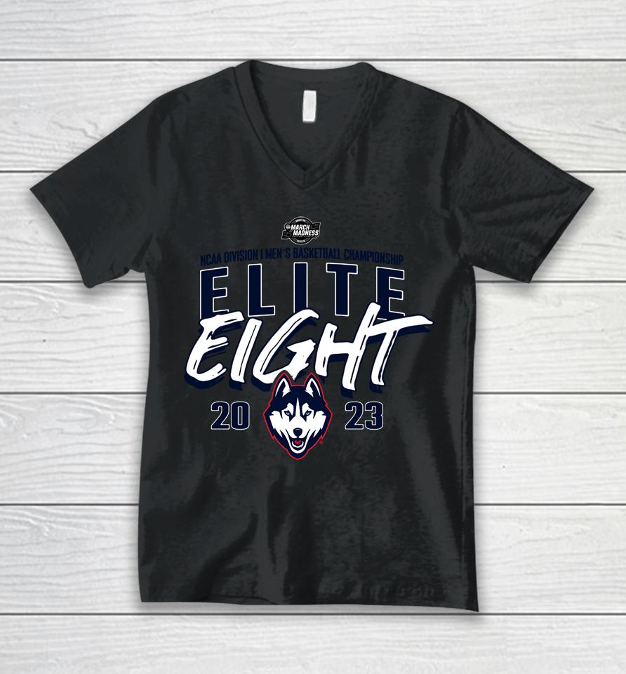 Uconn Huskies 2023 Ncaa Men's Basketball Tournament March Madness Elite Eight Team Unisex V-Neck T-Shirt