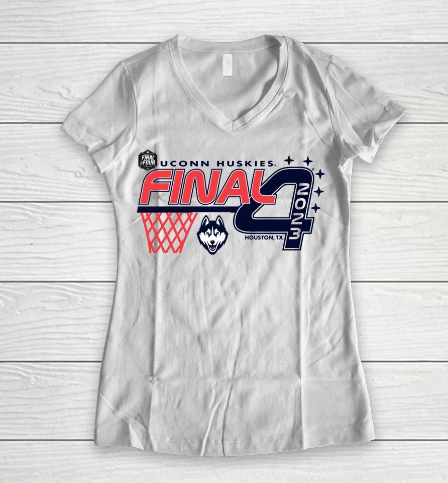 Uconn Huskies 2023 Ncaa Men's Basketball Tournament March Madness Final Four Women V-Neck T-Shirt