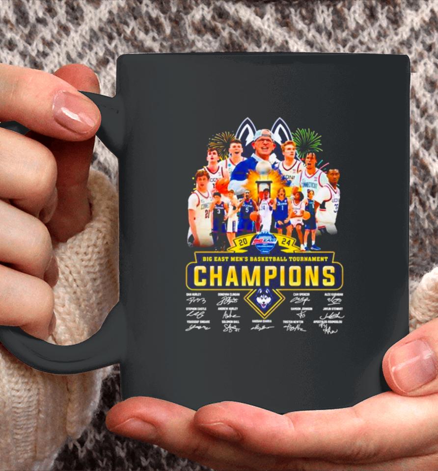 Uconn Huskies 2024 Big East Women’s Basketball Conference Tournament Champions Signatures Coffee Mug