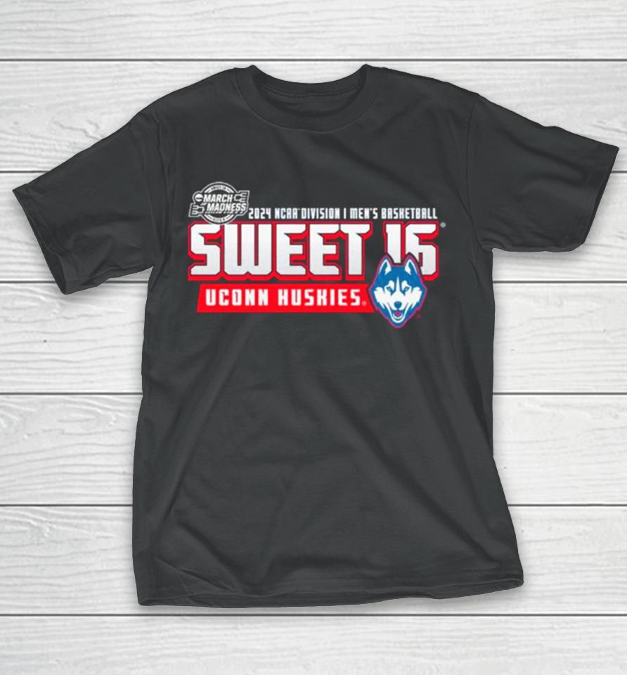Uconn Huskies 2024 Ncaa Division I Men’s Basketball Sweet 16 March Madness T-Shirt