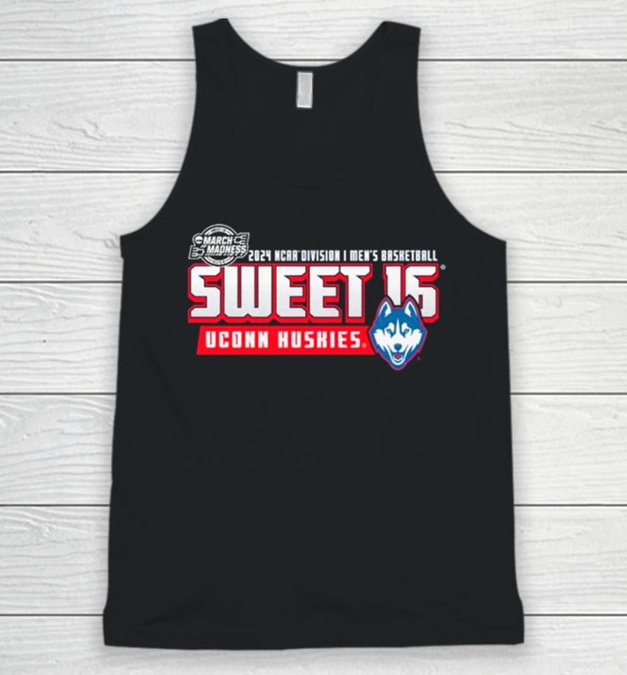 Uconn Huskies 2024 Ncaa Division I Men’s Basketball Sweet 16 March Madness Unisex Tank Top