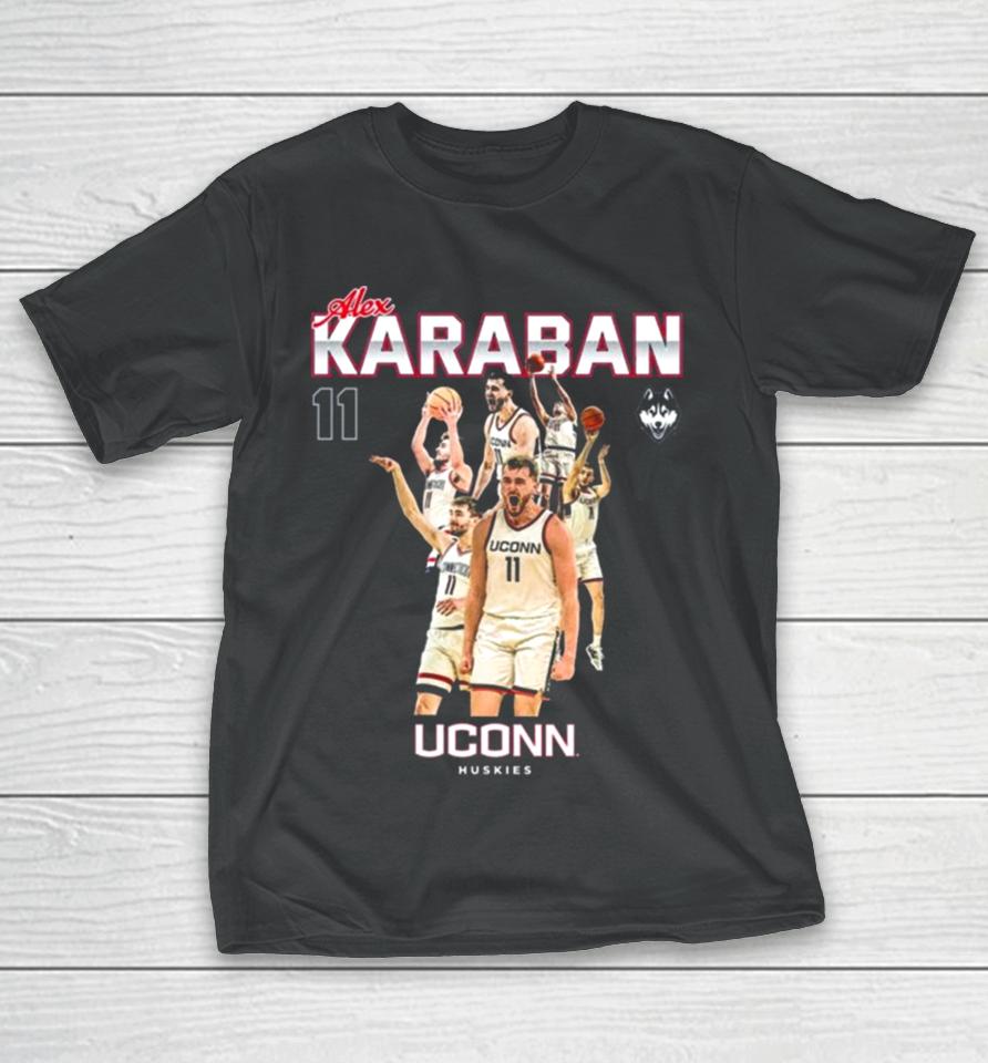 Uconn Huskies 2024 Ncaa Men’s Basketball Alex Karaban 2023 – 2024 Post Season T-Shirt