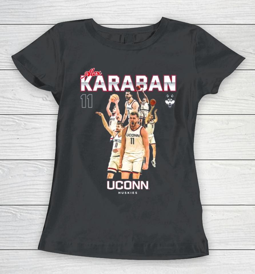 Uconn Huskies 2024 Ncaa Men’s Basketball Alex Karaban 2023 – 2024 Post Season Women T-Shirt
