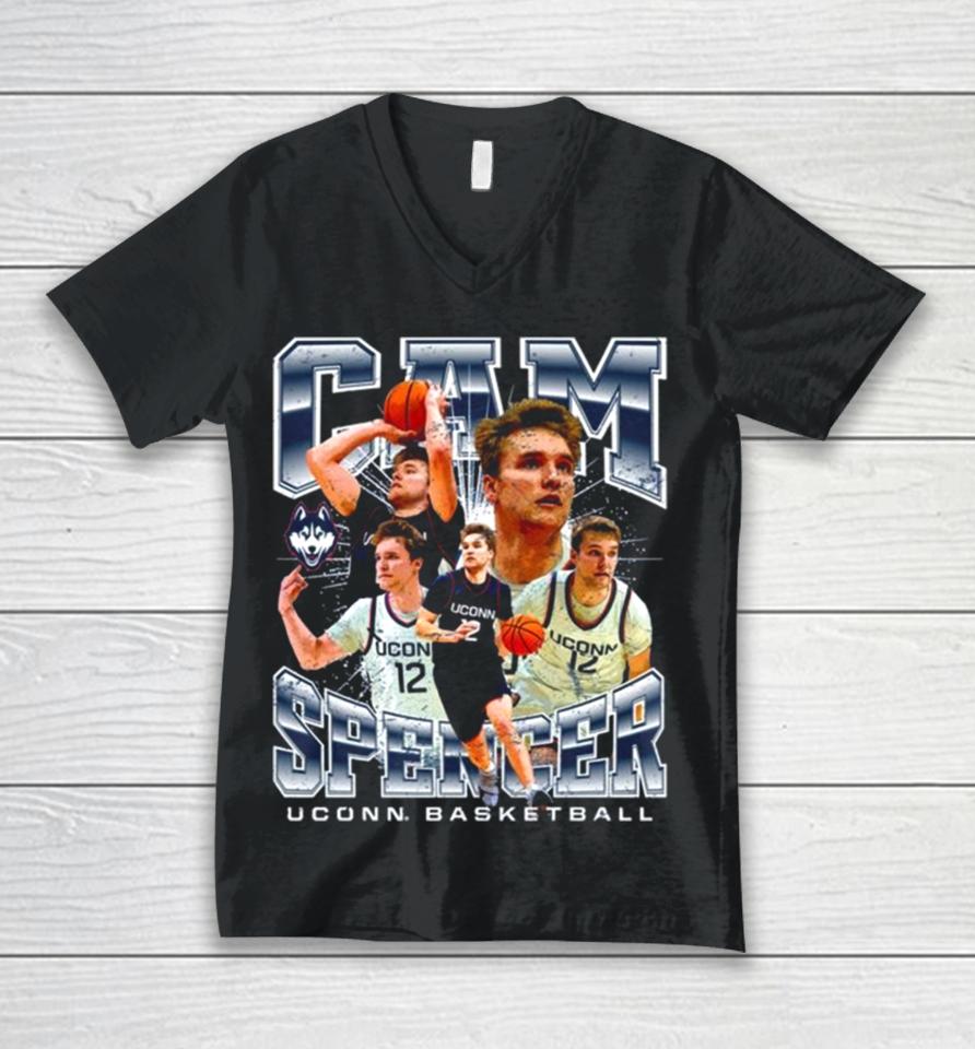 Uconn Huskies 2024 Ncaa Men’s Basketball Cameron Spencer 2023 – 2024 Post Season Unisex V-Neck T-Shirt
