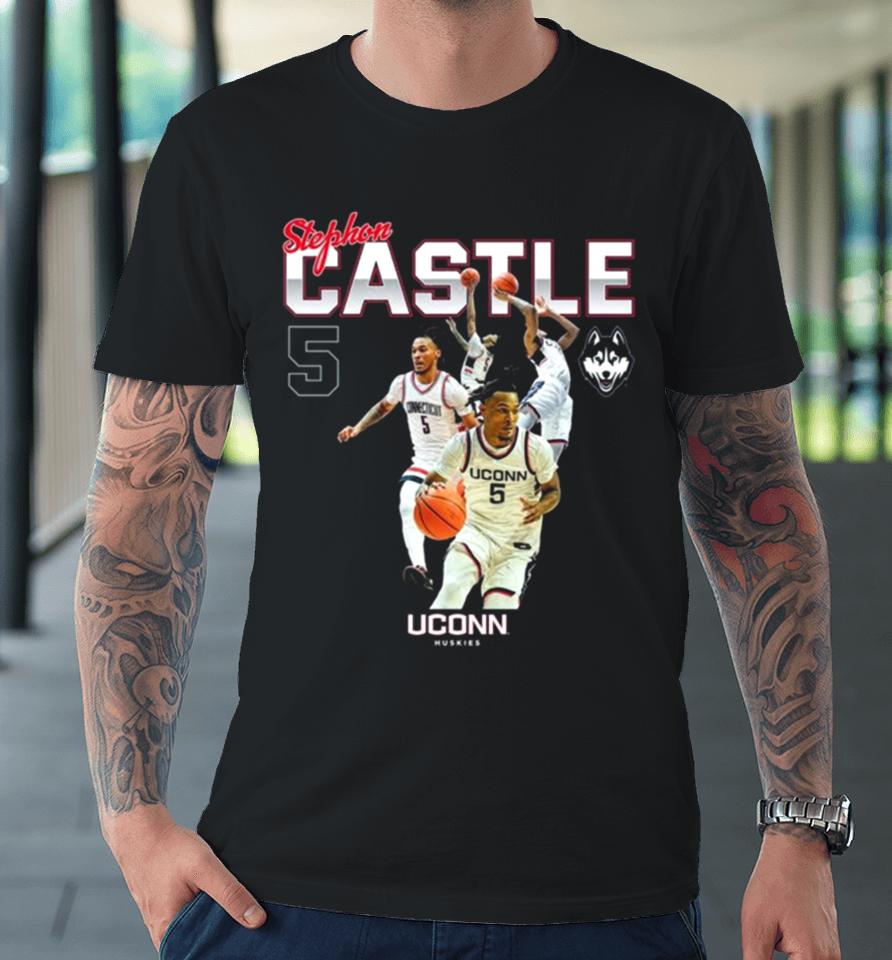 Uconn Huskies 2024 Ncaa Men’s Basketball Stephon Castle 2023 – 2024 Post Season Premium T-Shirt