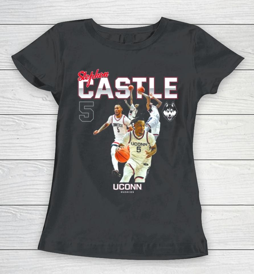 Uconn Huskies 2024 Ncaa Men’s Basketball Stephon Castle 2023 – 2024 Post Season Women T-Shirt