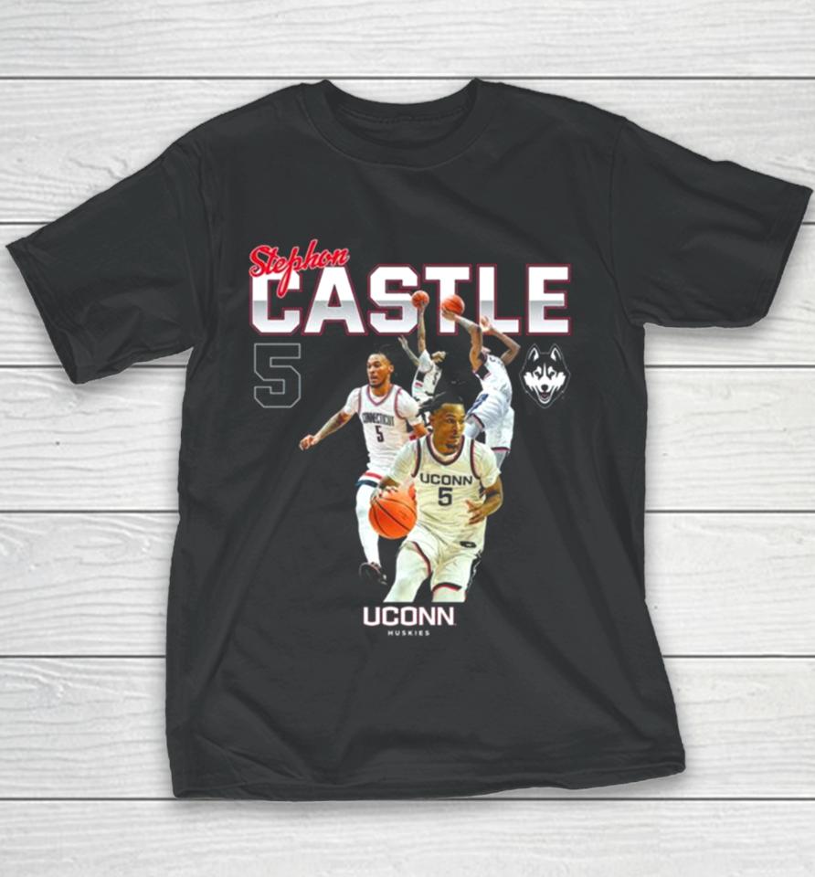 Uconn Huskies 2024 Ncaa Men’s Basketball Stephon Castle 2023 – 2024 Post Season Youth T-Shirt