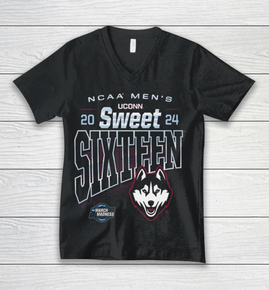 Uconn Huskies 2024 Ncaa Men’s Basketball Sweet Sixteen Unisex V-Neck T-Shirt