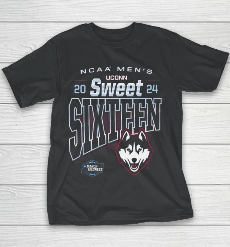 Uconn Huskies 2024 Ncaa Men’s Basketball Sweet Sixteen Youth T-Shirt