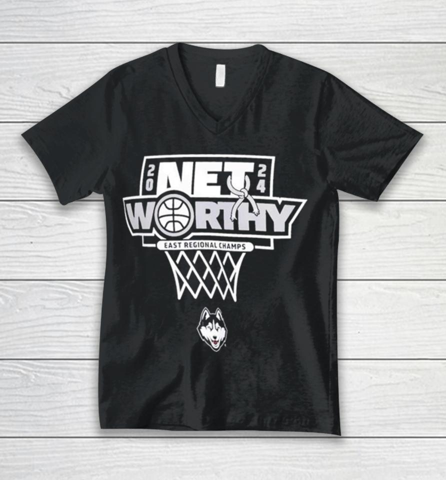 Uconn Huskies 2024 Ncaa Men’s Basketball Tournament March Madness Final Four Locker Room Unisex V-Neck T-Shirt