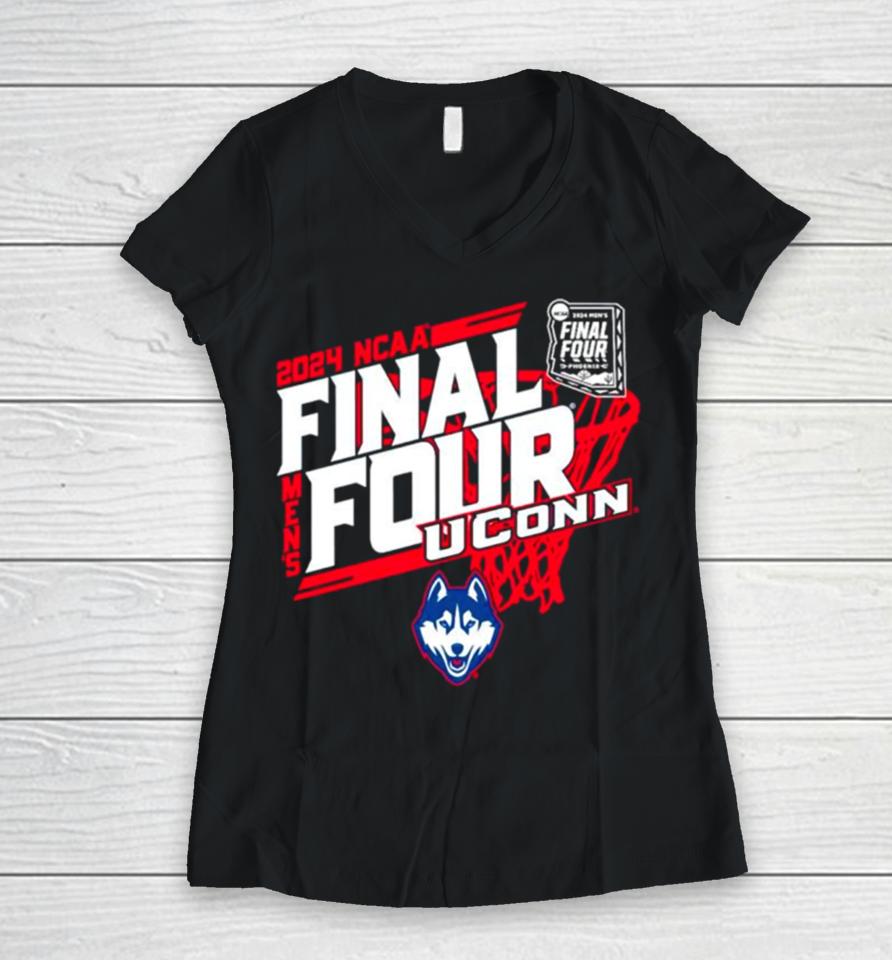 Uconn Huskies 2024 Ncaa Men’s Final Four Women V-Neck T-Shirt