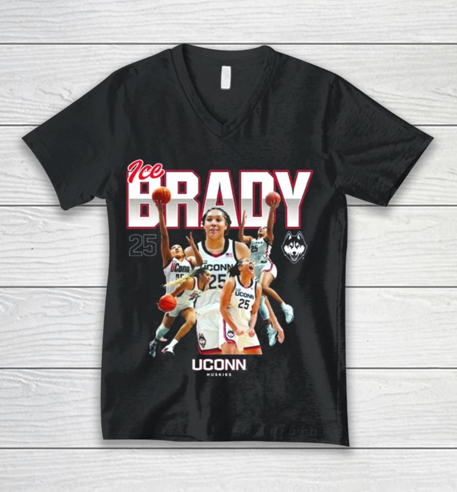 Uconn Huskies 2024 Ncaa Women’s Basketball Ice Brady 2023 – 2024 Post Season Unisex V-Neck T-Shirt