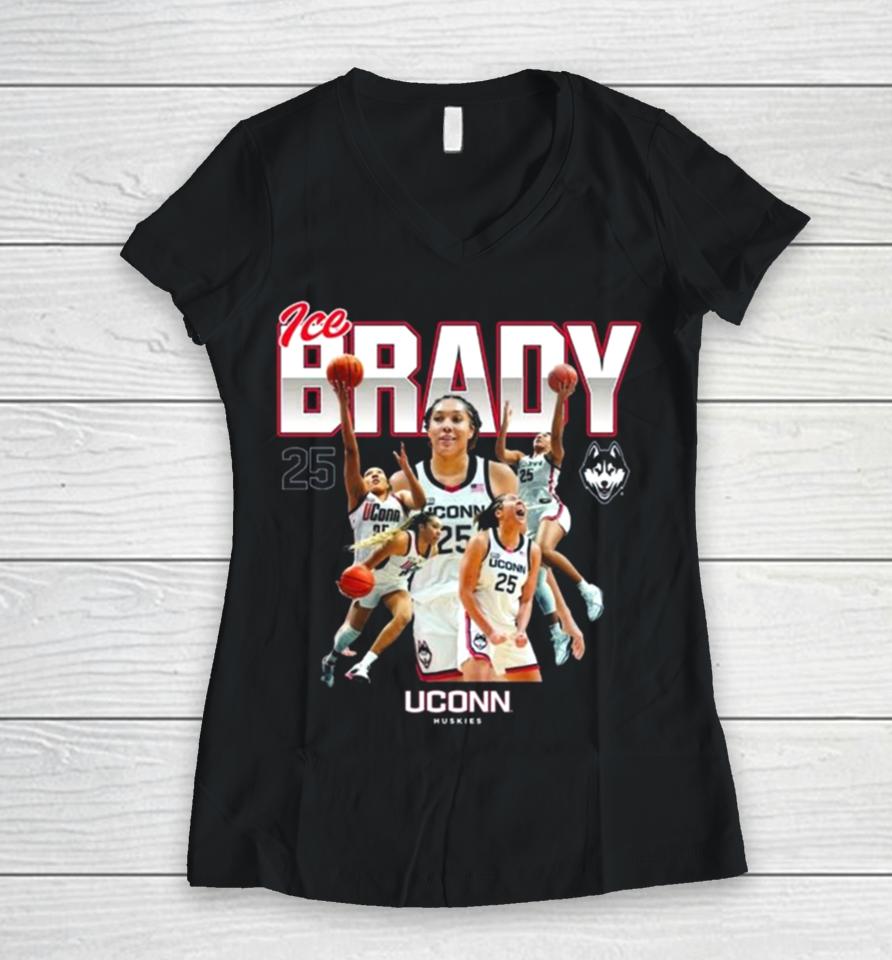 Uconn Huskies 2024 Ncaa Women’s Basketball Ice Brady 2023 – 2024 Post Season Women V-Neck T-Shirt