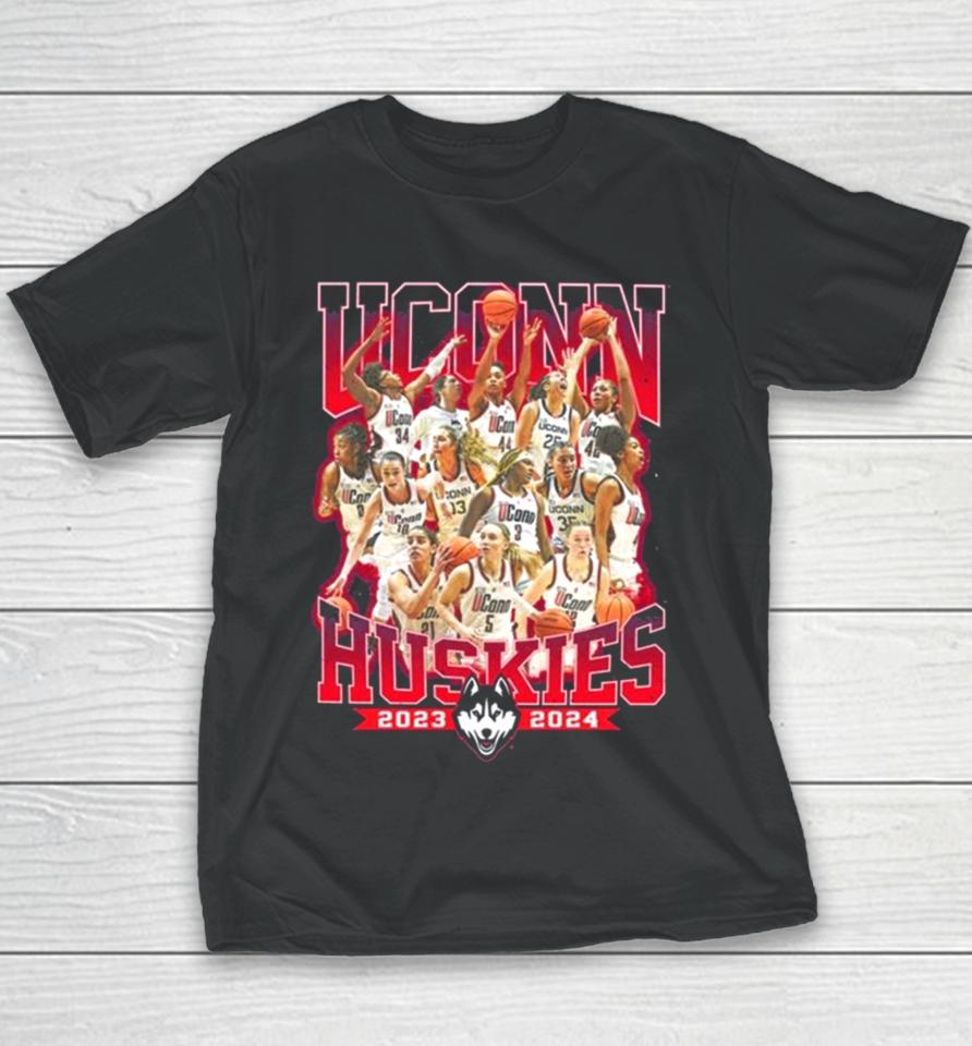 Uconn Huskies 2024 Ncaa Women’s Basketball Tournament Official 2023 – 2024 Post Season Youth T-Shirt
