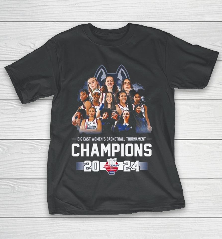 Uconn Huskies Big East Women’s Basketball Tournament Champions 2024 All Players T-Shirt