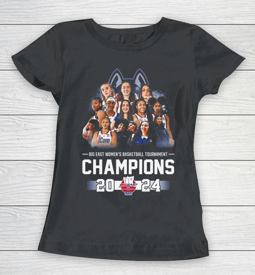 Uconn Huskies Big East Women’s Basketball Tournament Champions 2024 All Players Women T-Shirt