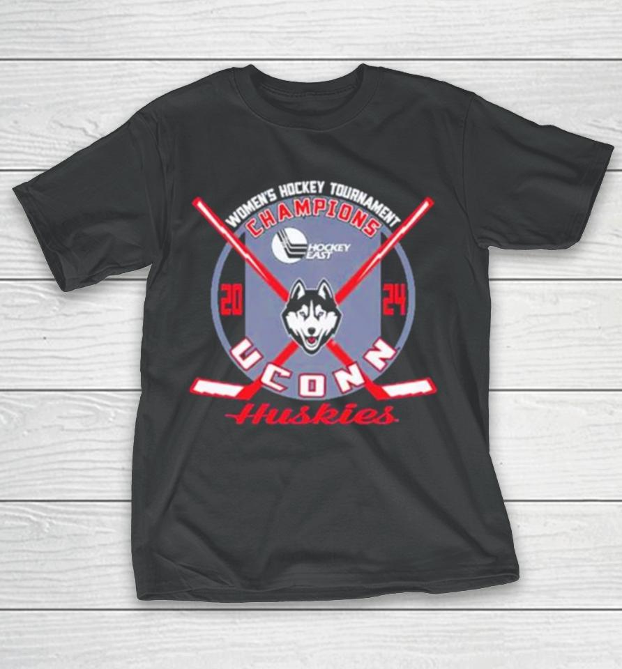Uconn Huskies Blue 84 Unisex 2024 Women’s Hockey East Tournament Champions T-Shirt