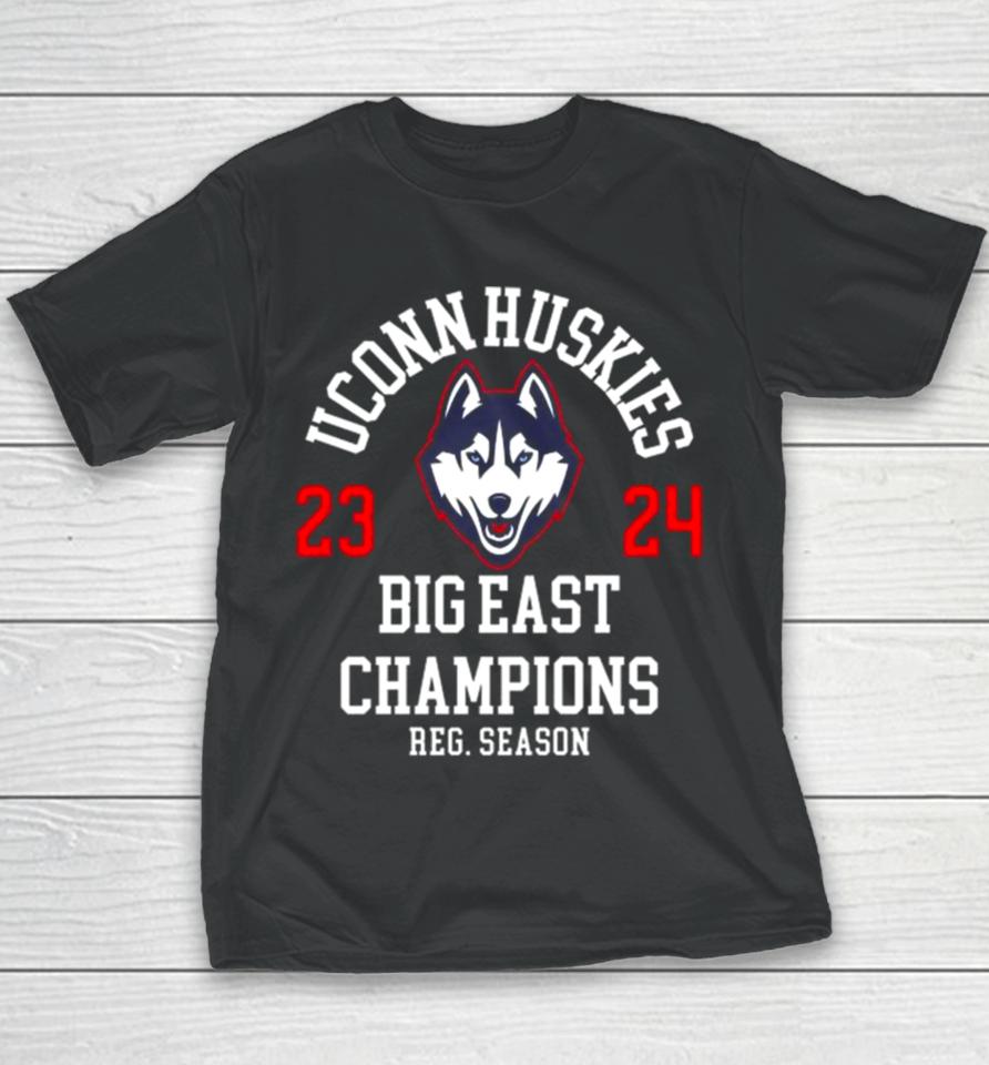 Uconn Huskies Men’s Basketball 2023 2024 Big East Champions Regular Season Youth T-Shirt