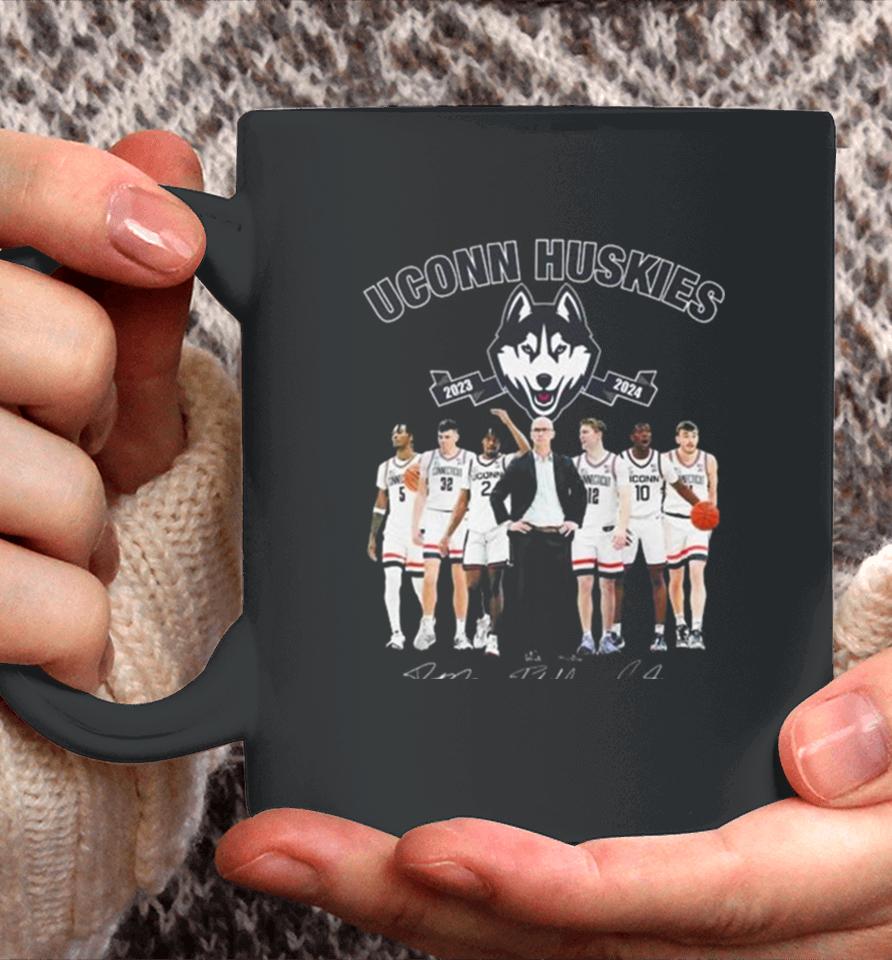 Uconn Huskies Men’s Basketball 2023 2024 Signatures Coffee Mug