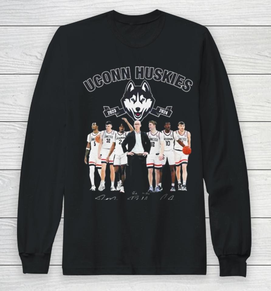 Uconn Huskies Men’s Basketball 2023 2024 Signatures Long Sleeve T-Shirt