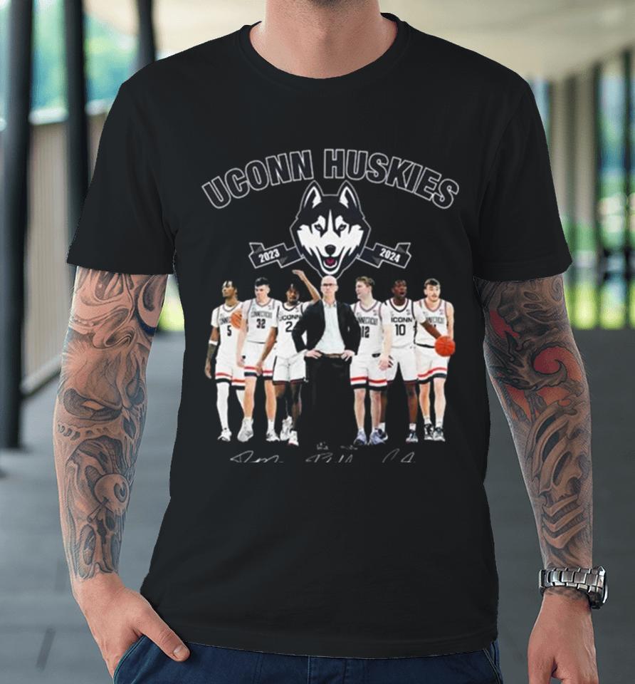 Uconn Huskies Men’s Basketball 2023 2024 Signatures Premium T-Shirt