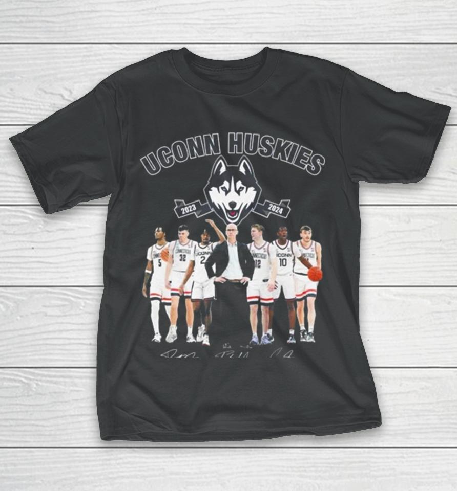 Uconn Huskies Men’s Basketball 2023 2024 Signatures T-Shirt