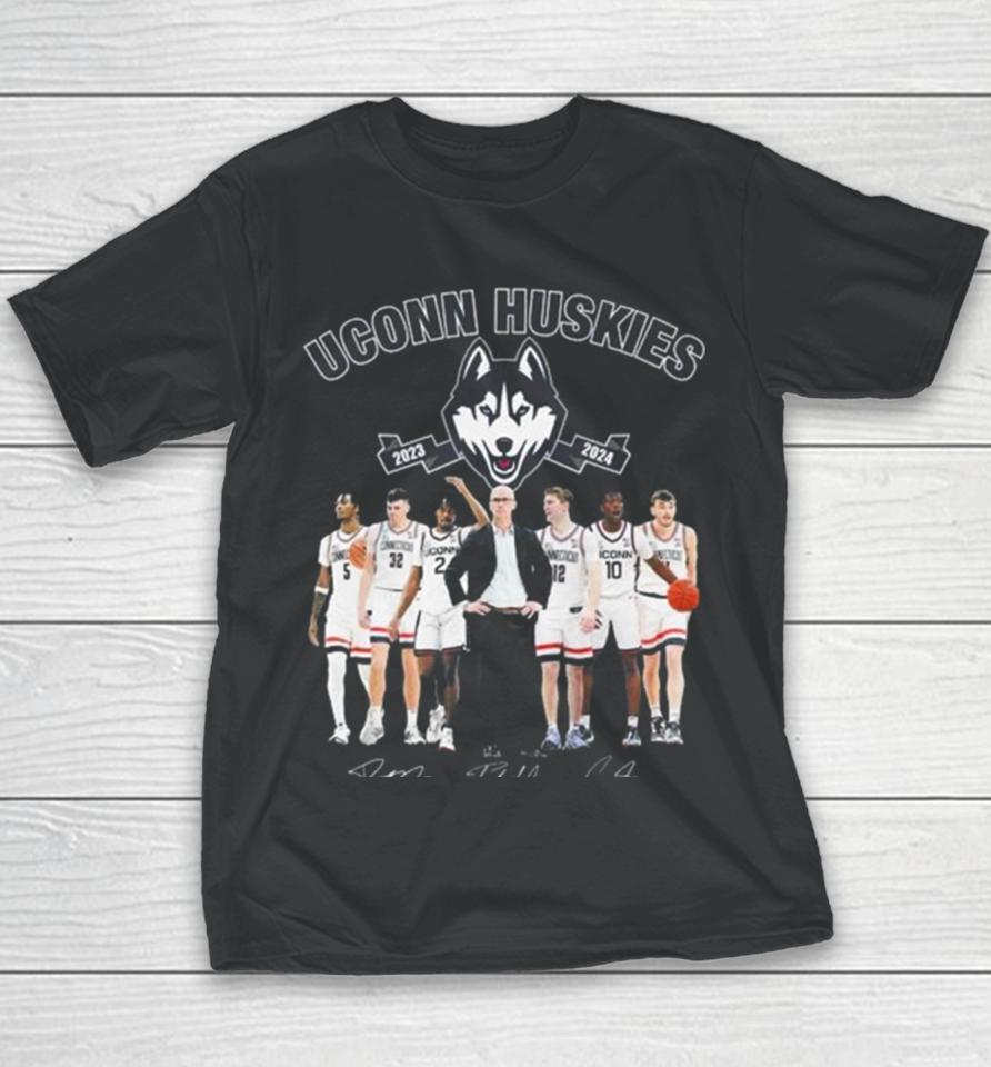 Uconn Huskies Men’s Basketball 2023 2024 Signatures Youth T-Shirt
