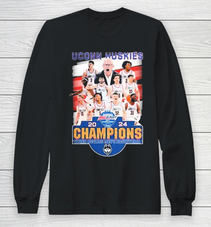 Uconn Huskies Men’s Basketball Big East 2024 Tournament Champions Long Sleeve T-Shirt