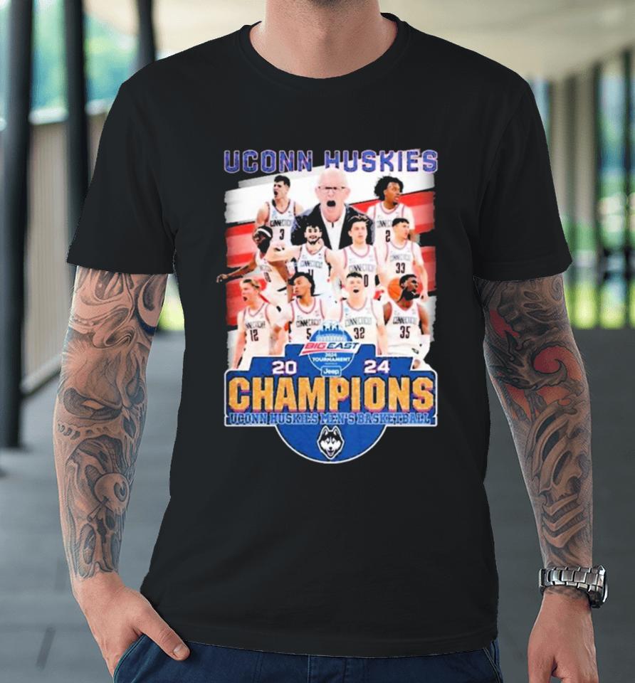 Uconn Huskies Men’s Basketball Big East 2024 Tournament Champions Premium T-Shirt