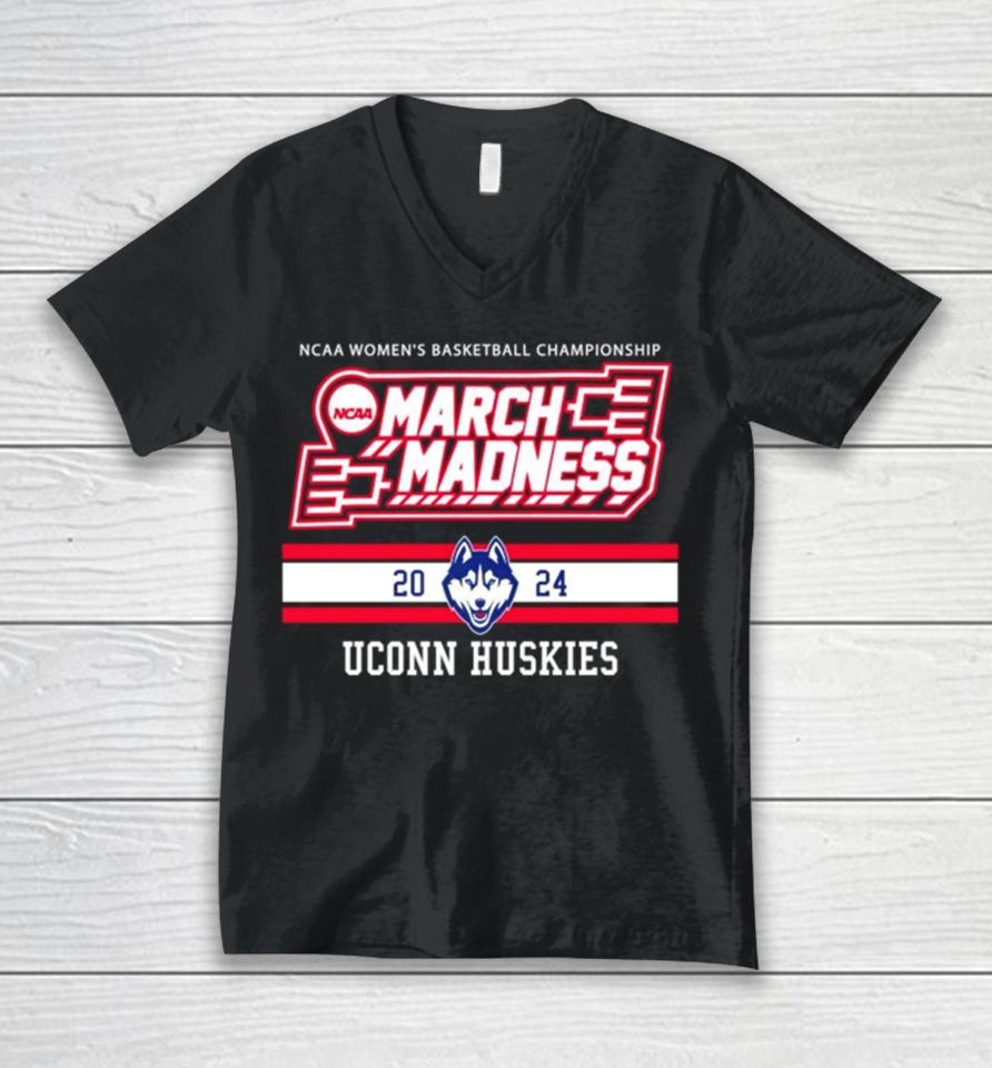 Uconn Huskies Ncaa Womens Basketball Championship March Madness 2024 Unisex V-Neck T-Shirt