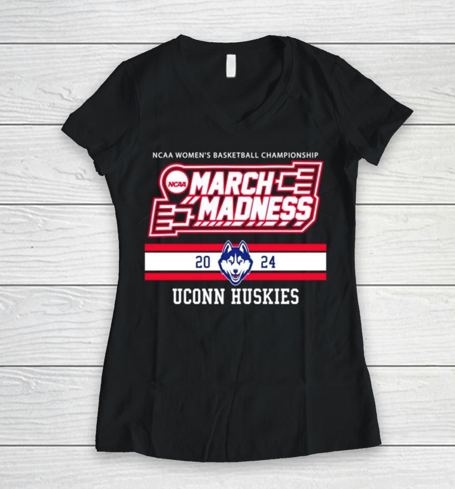 Uconn Huskies Ncaa Womens Basketball Championship March Madness 2024 Women V-Neck T-Shirt
