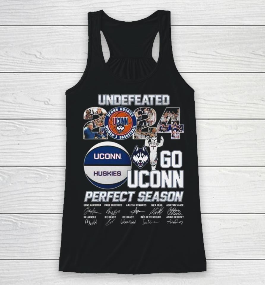 Uconn Huskies Undefeated 2024 Go Uconn Perfect Season Signatures Racerback Tank