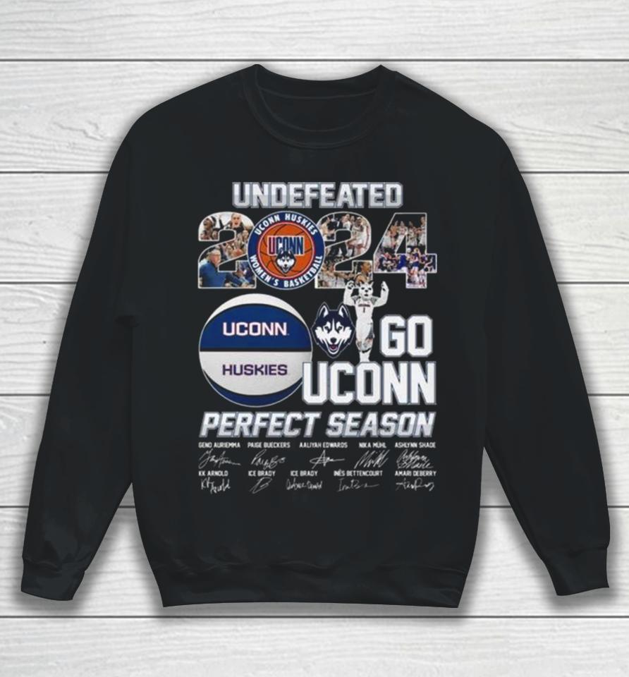 Uconn Huskies Undefeated 2024 Go Uconn Perfect Season Signatures Sweatshirt