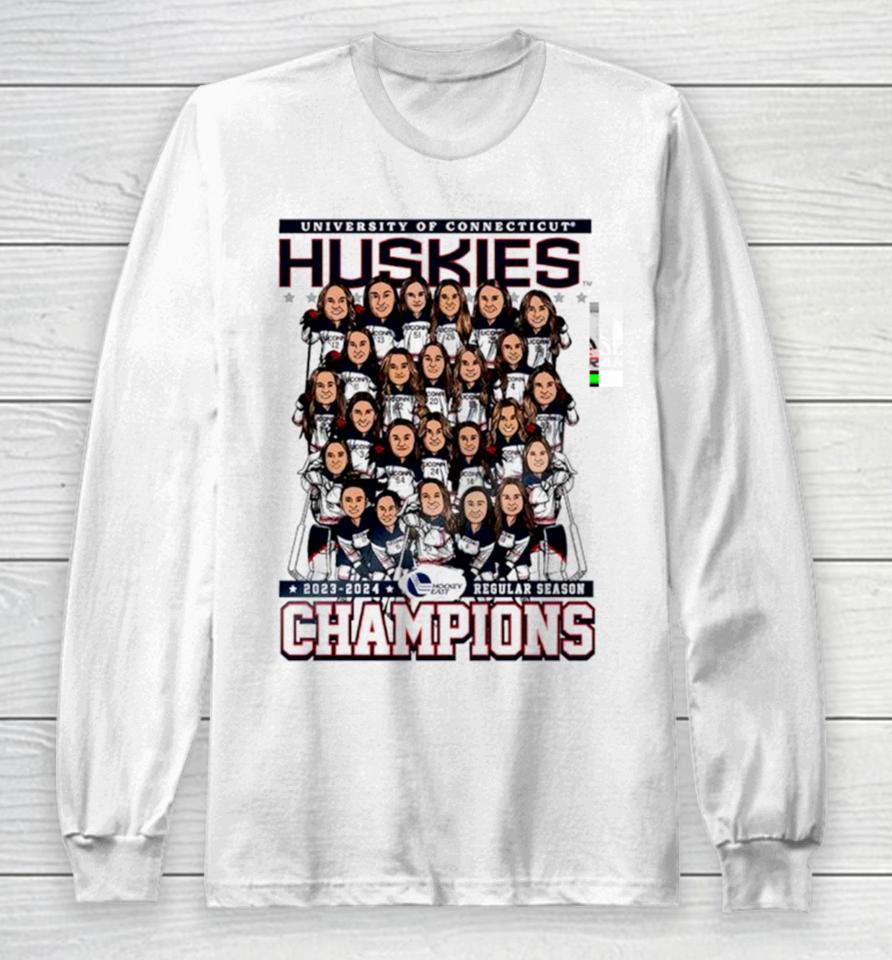 Uconn Huskies University Of Connecticut 2023 2024 Regular Season Champions Long Sleeve T-Shirt