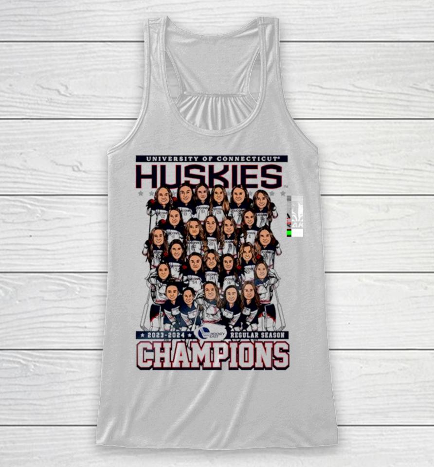 Uconn Huskies University Of Connecticut 2023 2024 Regular Season Champions Racerback Tank