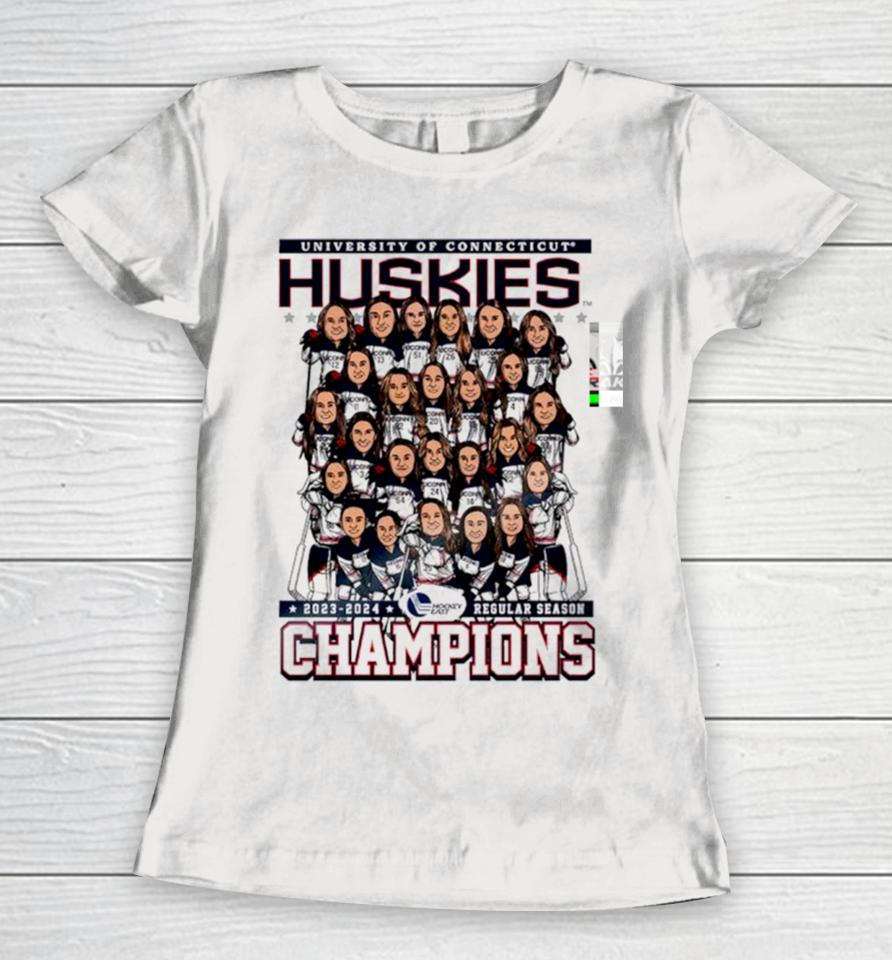 Uconn Huskies University Of Connecticut 2023 2024 Regular Season Champions Women T-Shirt