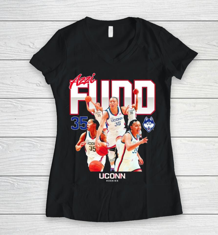 Uconn Ncaa Women’s Basketball Azzi Fudd 2023 2024 Women V-Neck T-Shirt