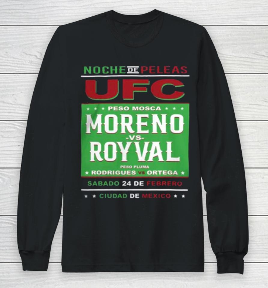 Ufc Store Fanatics Branded Black Moreno Vs. Royval 2 Fight Night Mexico City Matchup Long Sleeve T-Shirt