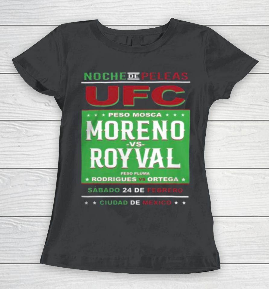 Ufc Store Fanatics Branded Black Moreno Vs. Royval 2 Fight Night Mexico City Matchup Women T-Shirt