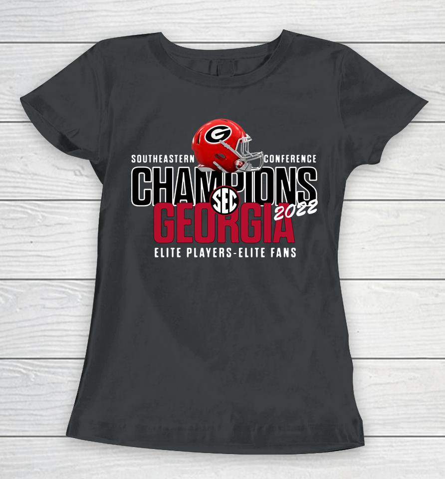 Uga Georgia Black Sec Conference Champions Helmet 2022 Women T-Shirt