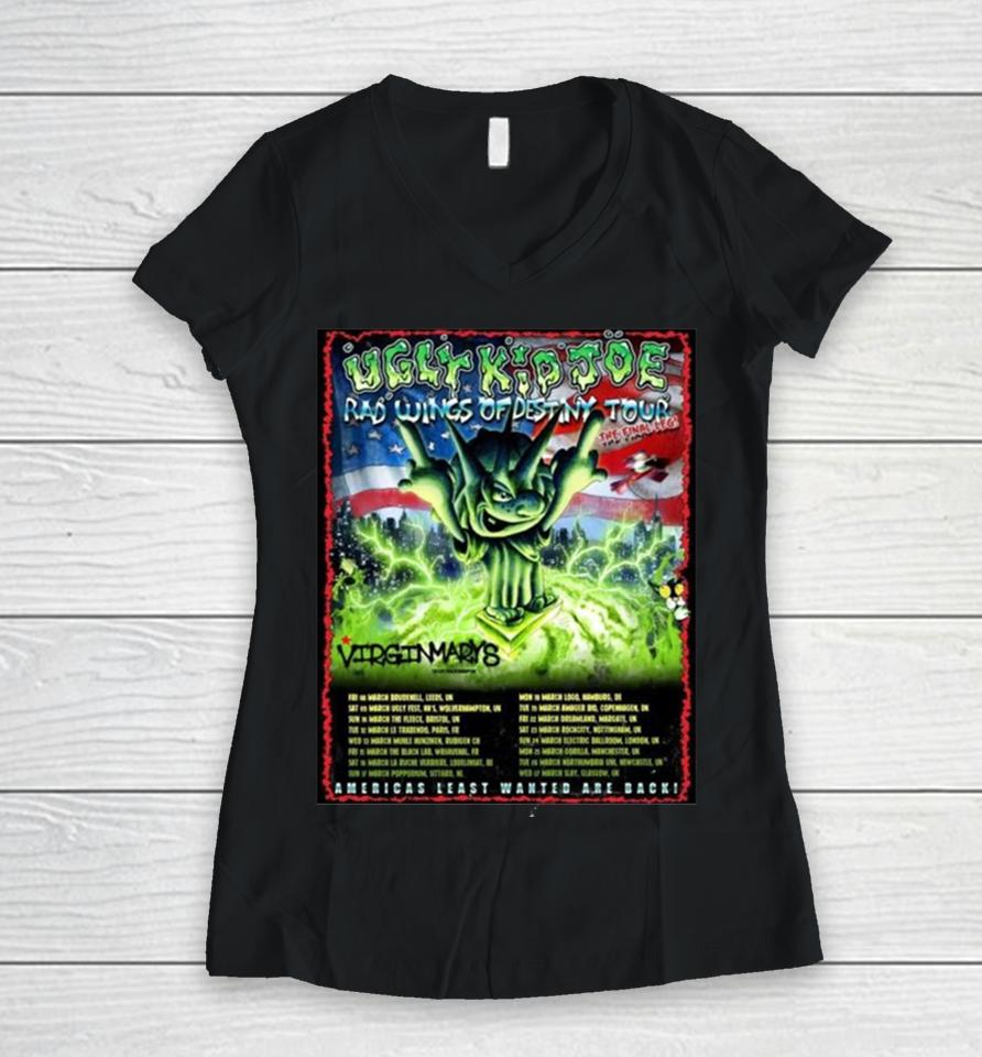 Ugly Kid Joe Rad Wings Of Destiny Tour 2024 Women V-Neck T-Shirt