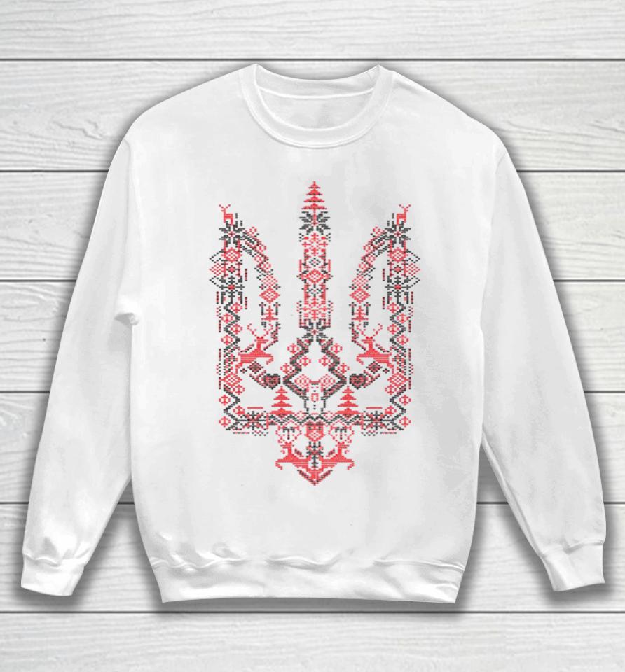 Ukraine Christmas Trident Ukrainian Xmas Tryzub Sweatshirt