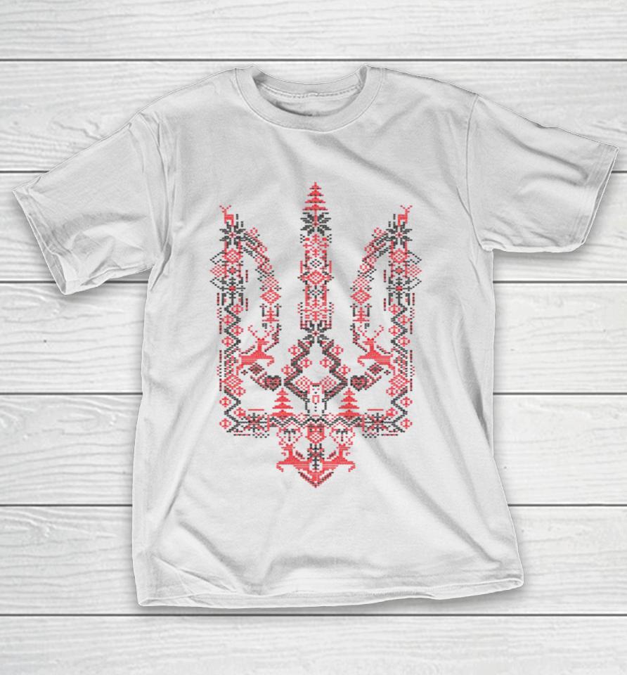 Ukraine Christmas Trident Ukrainian Xmas Tryzub T-Shirt