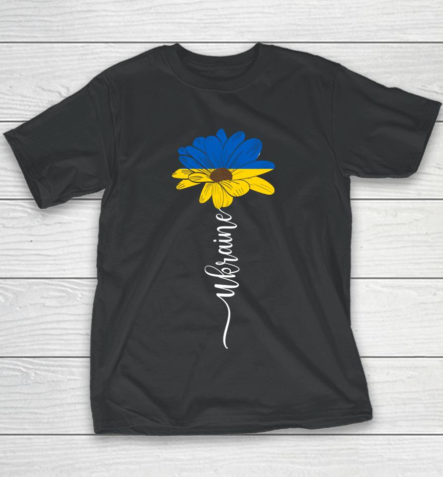 Ukraine Flag Sunflower Support Ukraine Youth T-Shirt