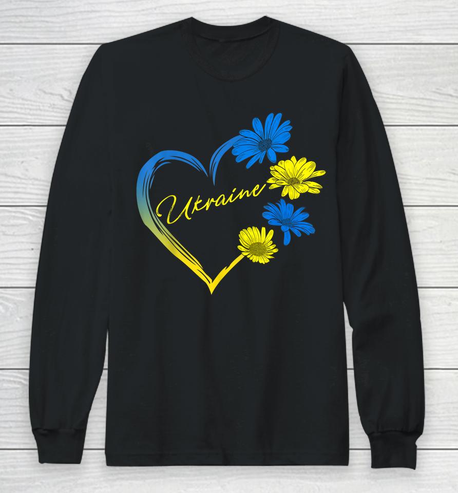 Ukraine Flag Sunflower Vintage Ukraine Long Sleeve T-Shirt